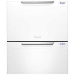 Fisher & Paykel DD60DCHW7 Built-in Double DishDrawer Dishwasher, White Gloss